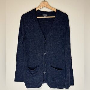 Eddie Bauer Deep Blue 100% Cotton Cardigan Sweater Women’s M